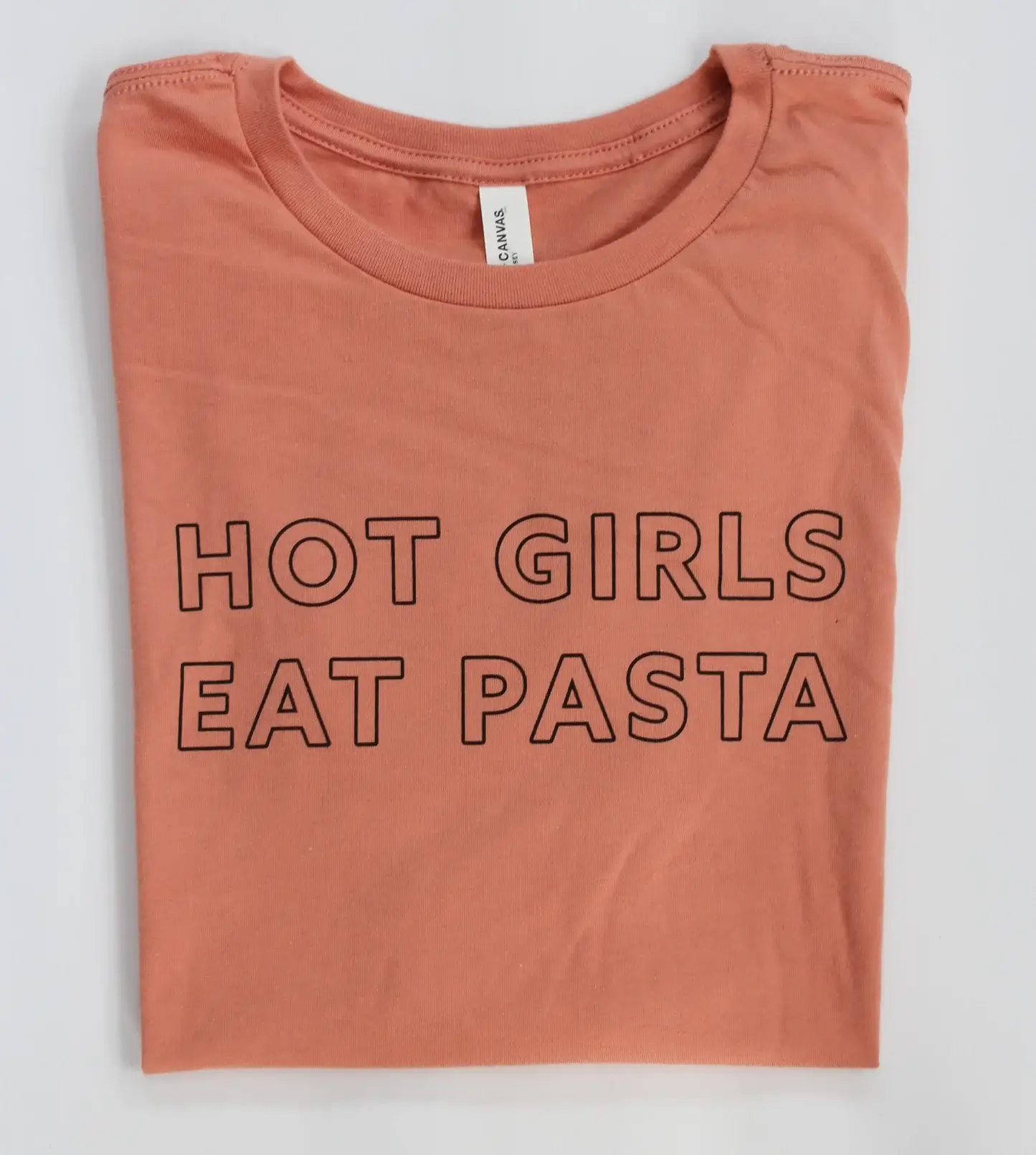 Overseasoned - Wholesale Screen Printed T-Shirt - Women's - Hot Girls Eat Pasta T-shirt - foodie gift body positivity3
