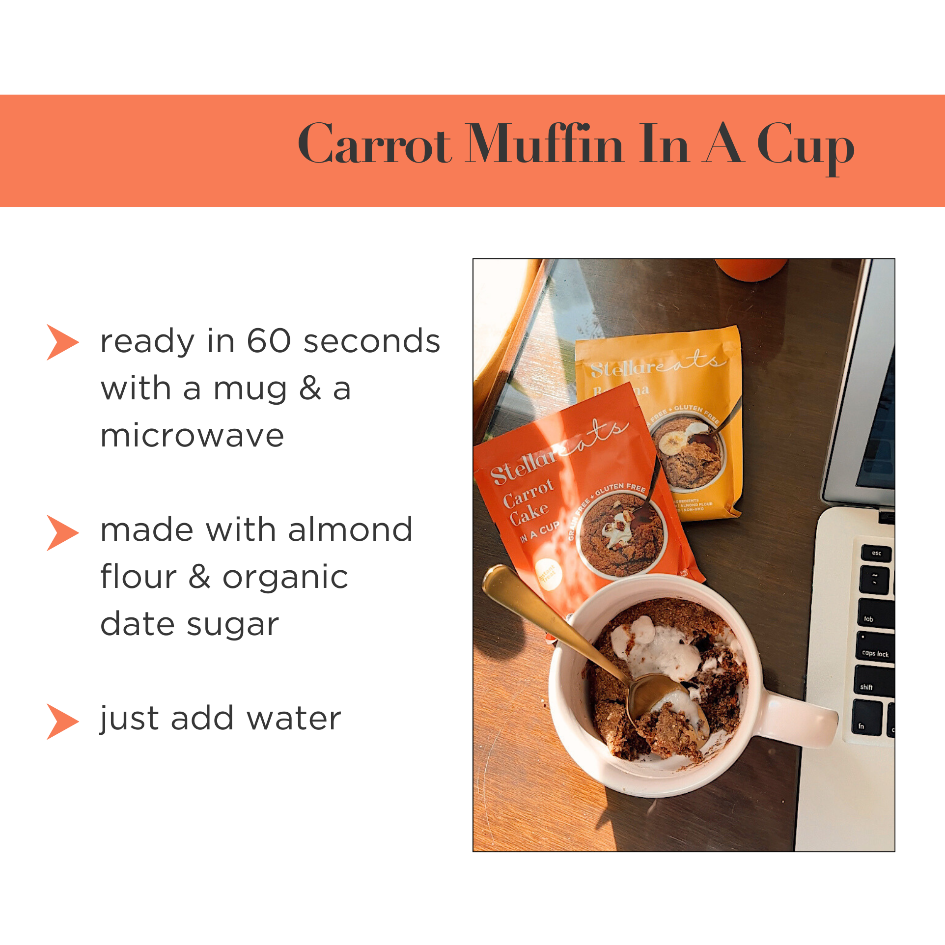 Stellar Eats - Wholesale Cake Mix - Instant Treat: Carrot Cake In A Cup4