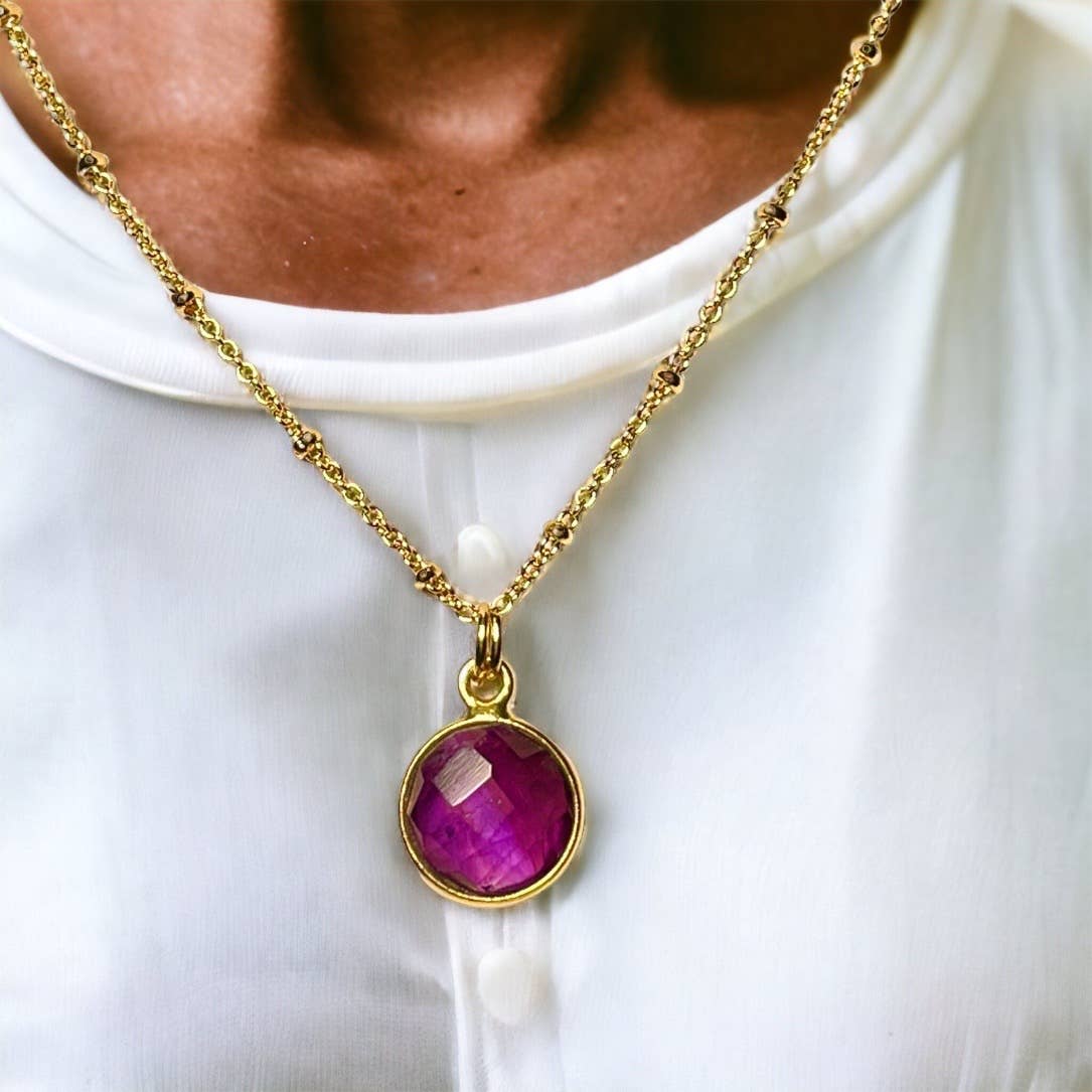 TOURMALYN - Wholesale Pendant/Charm Necklace - Gold plated amethyst pendant1