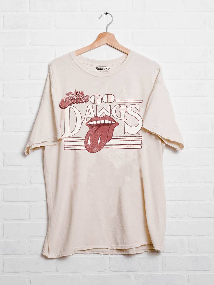 T-shirt rembourré blanc cassé Stones MSU Bulldogs pour la vente par LivyLu