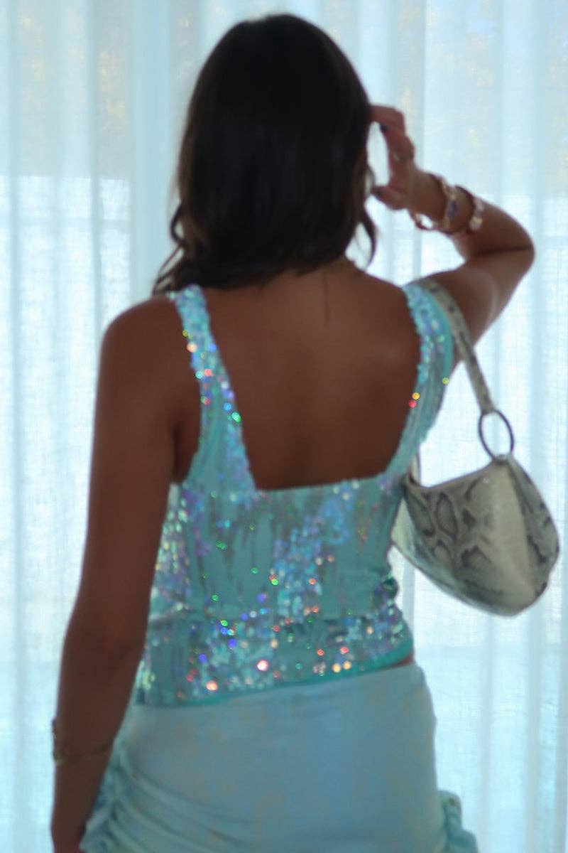 Mccolin - Vente Chemisier – femme - Débardeur à col en V à sequins1