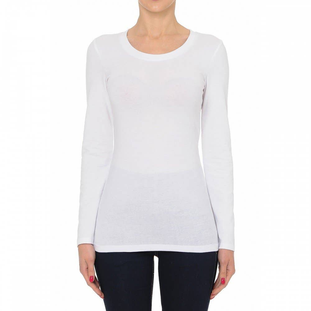 Paperdoll - Vendita all'ingrosso Top in maglia - Donna - TOP BASICO A MANICHE LUNGHE CON SCOLLO ROTONDO3