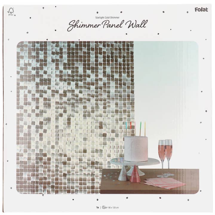Folat BV - Wholesale Decal - Party Decorations - Shimmer Panels - Matt Gold - 30 x 30 cm2