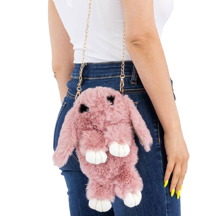 Cap Zone - Wholesale Crossbody bag – Women's - Bunny Fluffy Fuzzy Faux Fur Crossbody Purse Bag14