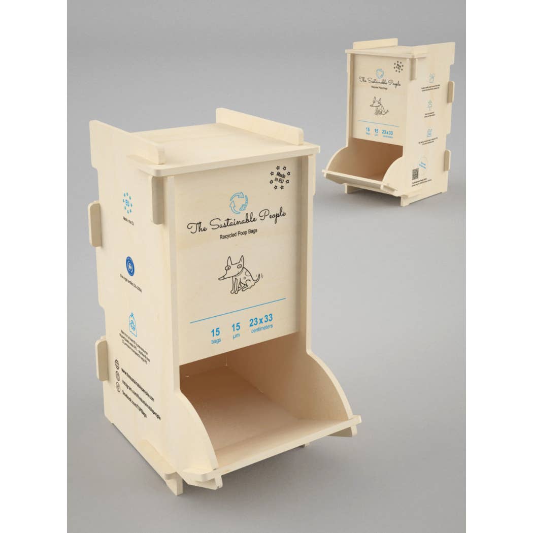 The Sustainable People - Wholesale Pet Poop Bag Dispenser - Product display for recycled dog poop bags0