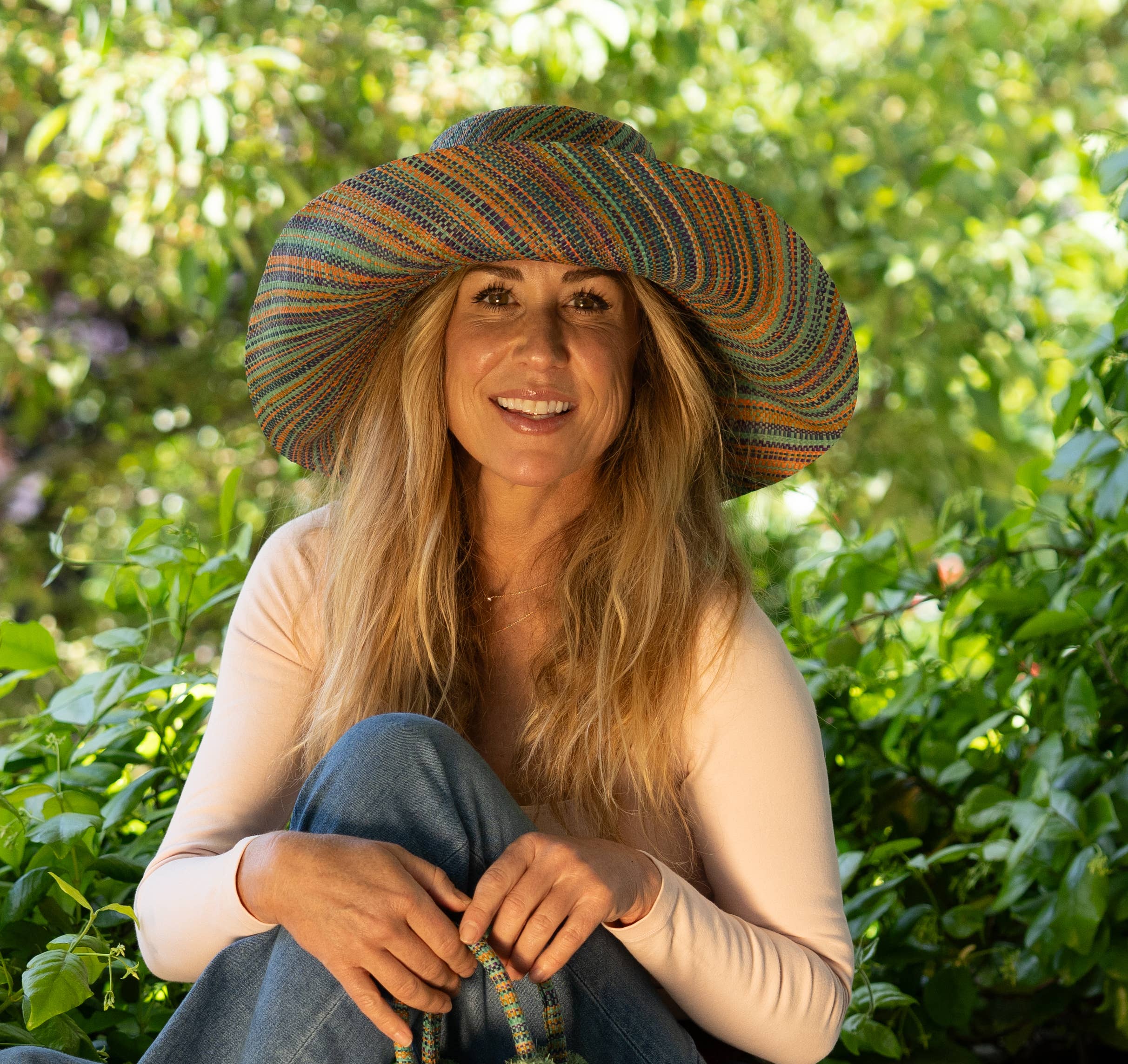 Shebobo - Wholesale Straw Hat - Women's - Monica 5" & 7" Wide Brim Melange Packable Straw Sun Hats1