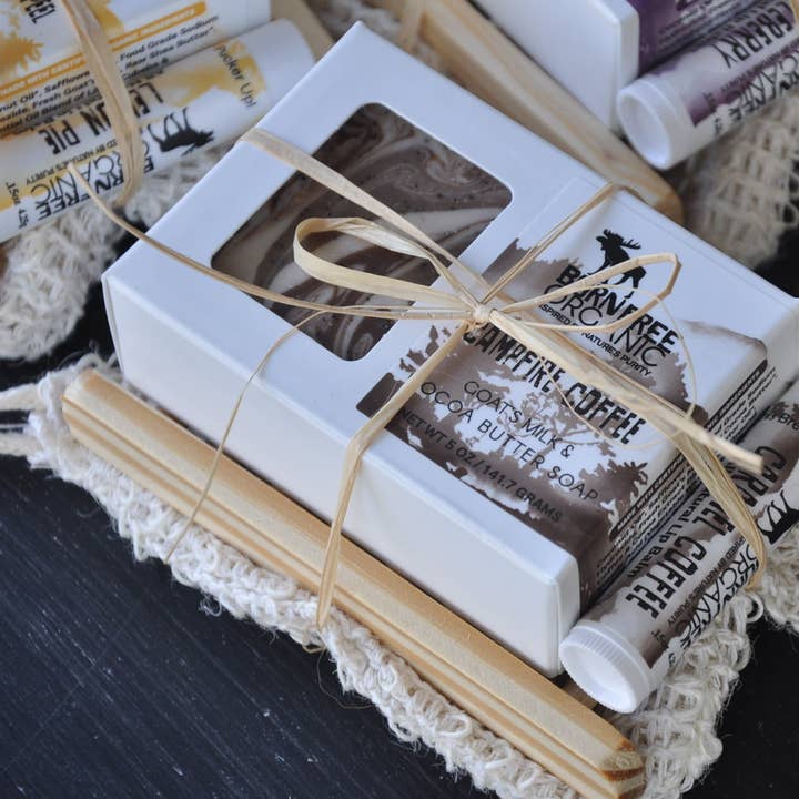 Coffee Lovers Soap & Lip Balm Gift Set for wholesale by Born Free Organic