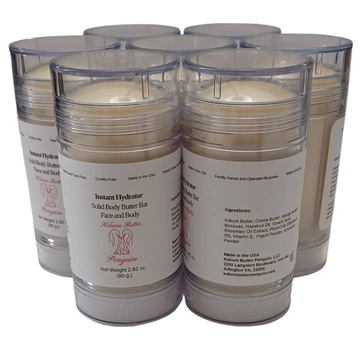 Kokum Butter Penguin - Wholesale Solid Lotion - Instant Hydrator (Lotion Bar) Clear Twist Up Tube5
