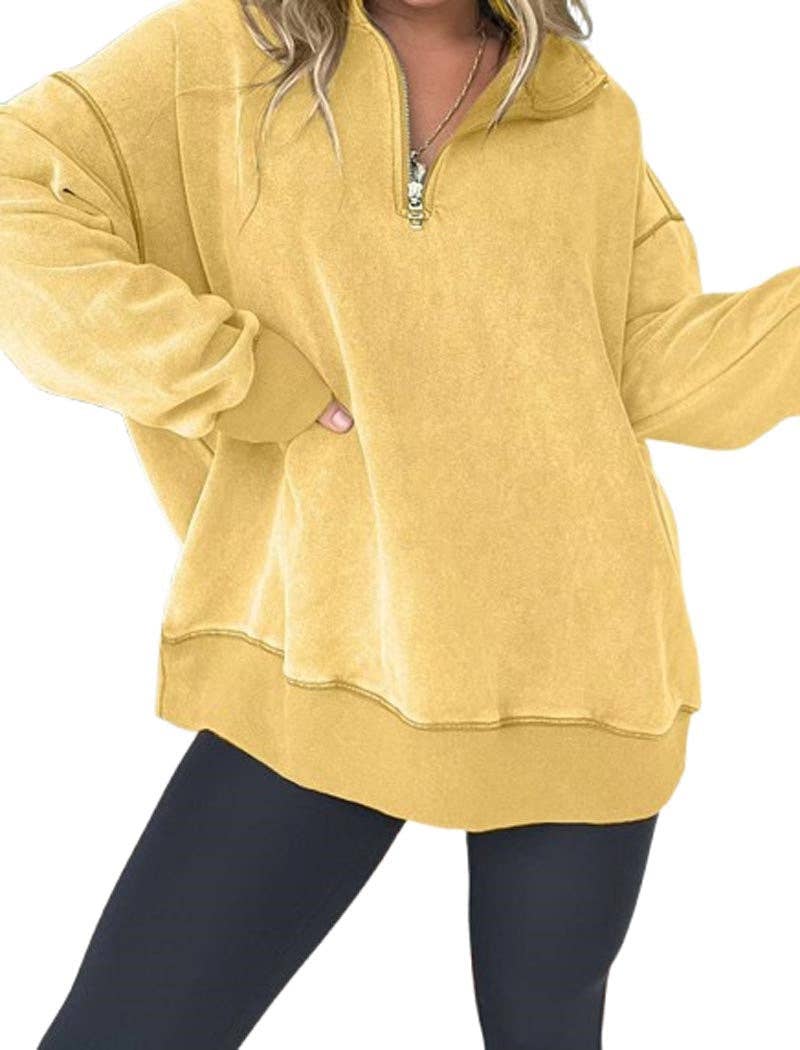 safistyle – Großhandel Sweatshirt – Damen – Locker geschnittenes Halbzip-Oberteil1