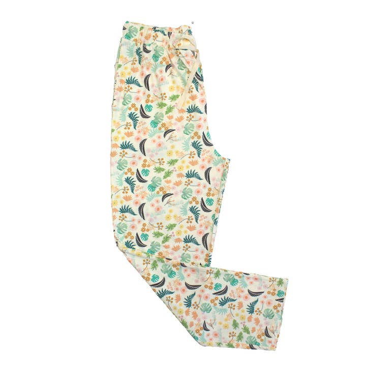 Pantalon de pyjama décontracté en bambou Tropical Blooms pour la vente par Emerson and Friends