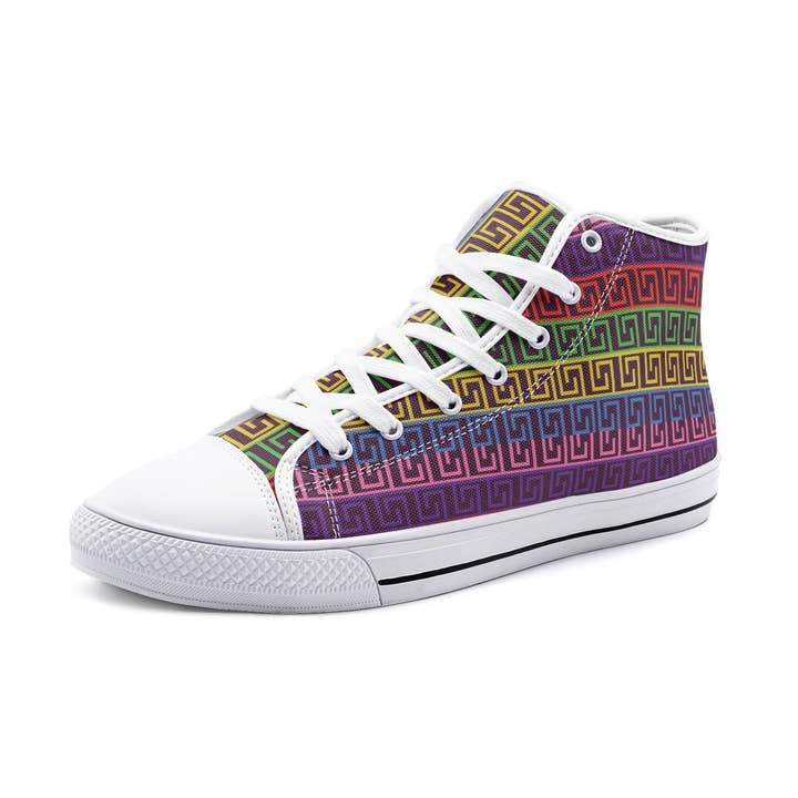 Färgglada mönster lila linjer Unisex High Top Canvas skor för wholesale av Oh Pote