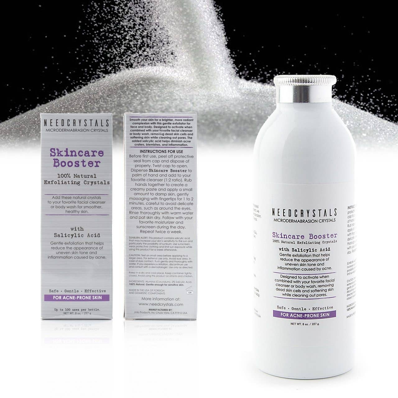 JMB Products Inc. / NeedCrystals – Engroshandel Ansigtspeeling – Microdermabrasion krystaller DIY Face Scrub med salicylsyre.6