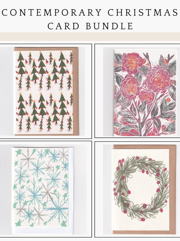 Modern Christmas Card Bundle for wholesale by Jenny Robson Design