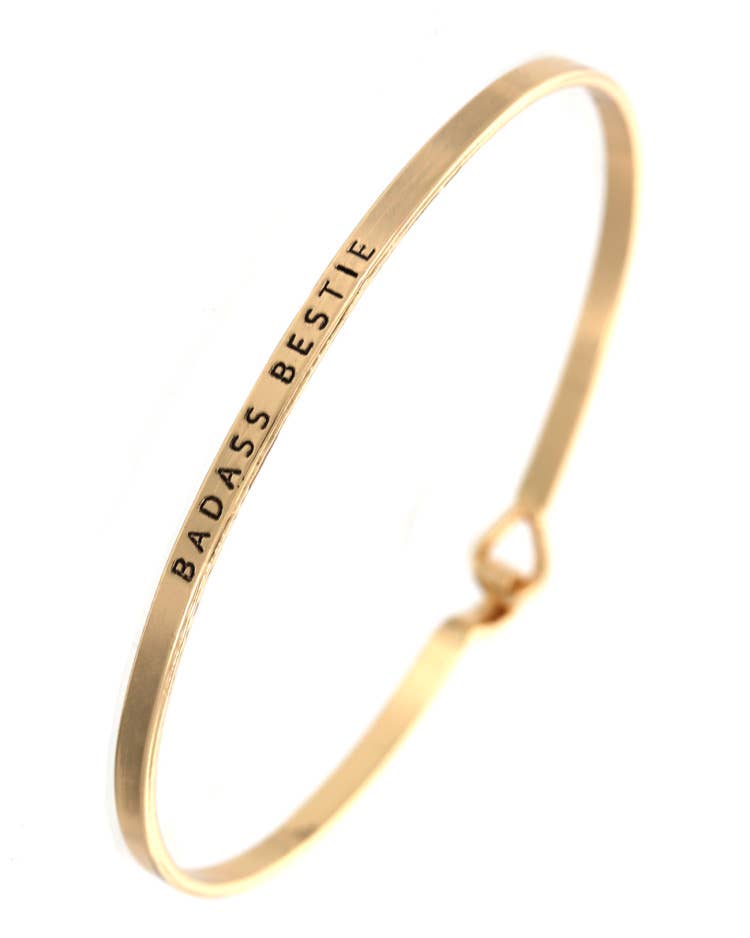 0011 PREMIERE – wholesale Manschettarmband – FR4774 BADASS Bestie_3mm inspirerat meddelande graverat armband1