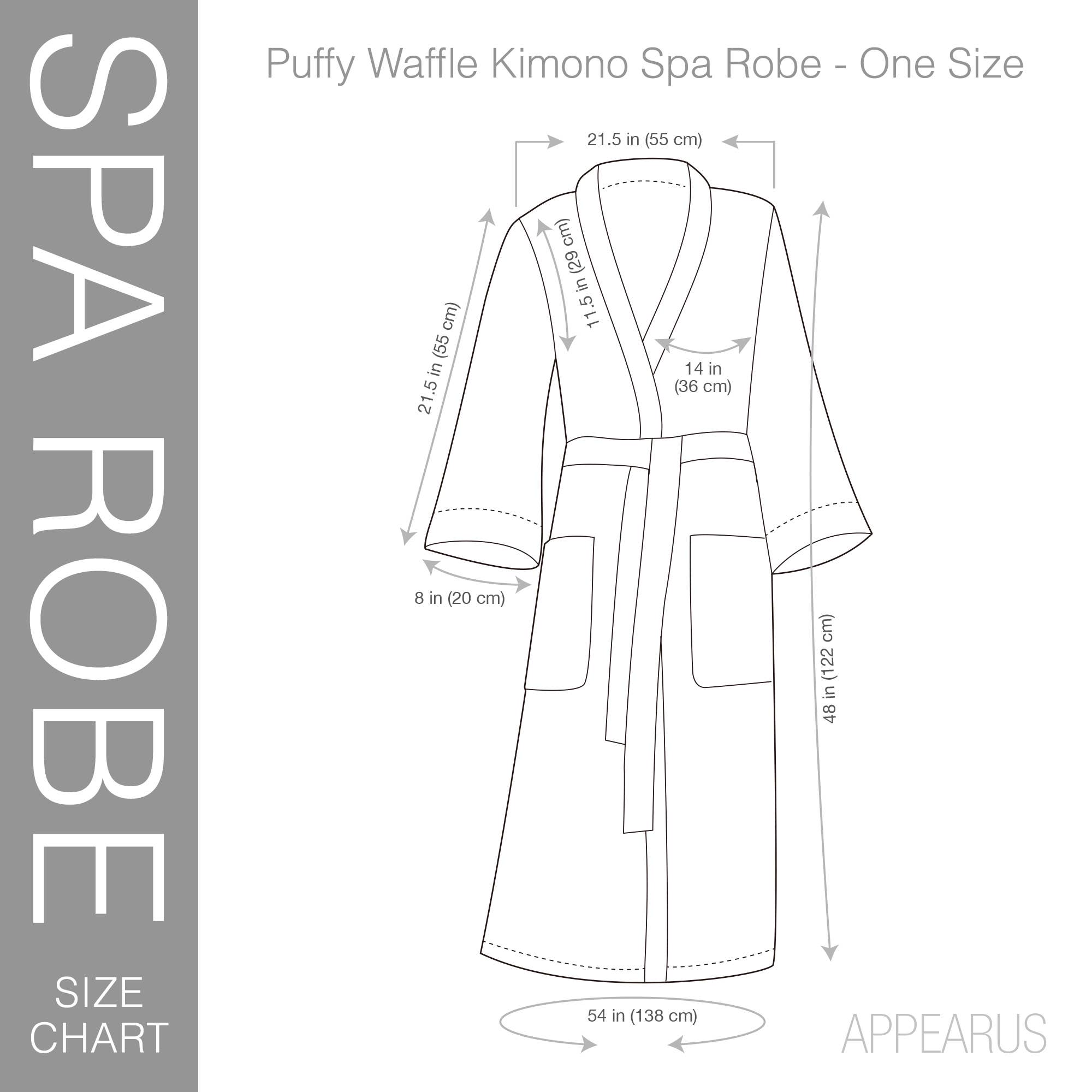 Appearus Products Corp. – Großhandel Bademantel – Unisex – Puffy Waffel Kimono Spa Bademantel - Unisex Baumwoll/Polyester-Mischung4