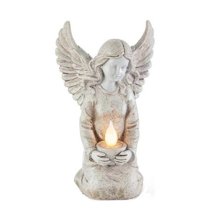 8.7" Solar Kneeling Angel for wholesale by Santa’s Workshop Inc.