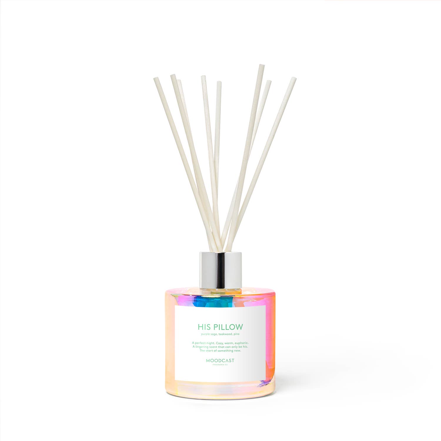 Moodcast Fragrance Co. – wholesale Reed diffuser – Reed Diffuser - Vibes - His Pillow - 3.4 oz Glass Jar