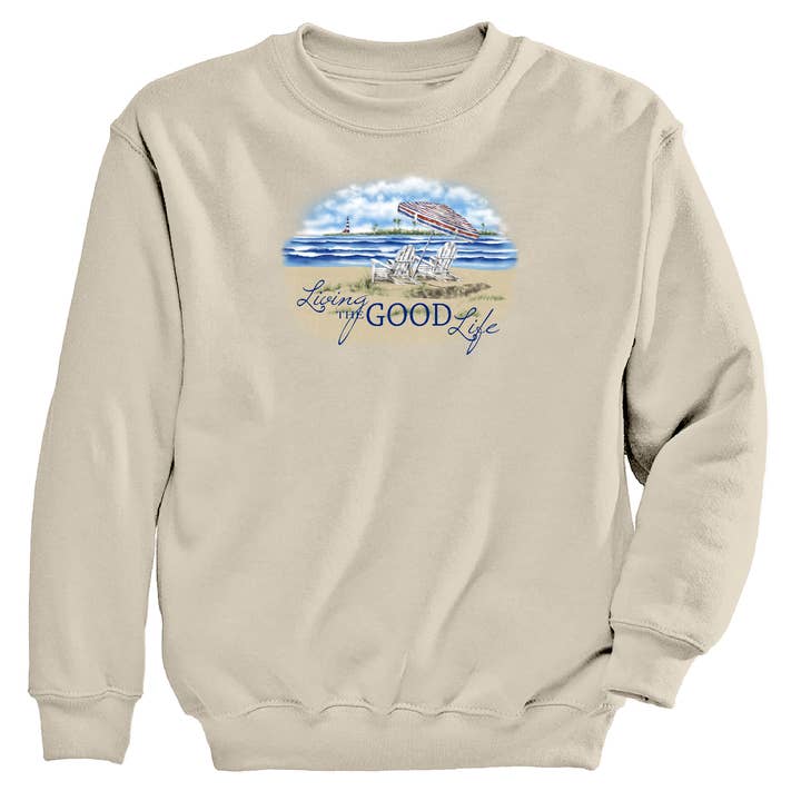 Good Life Women's Crew Neck Sweatshirt for wholesale by Morning Sun