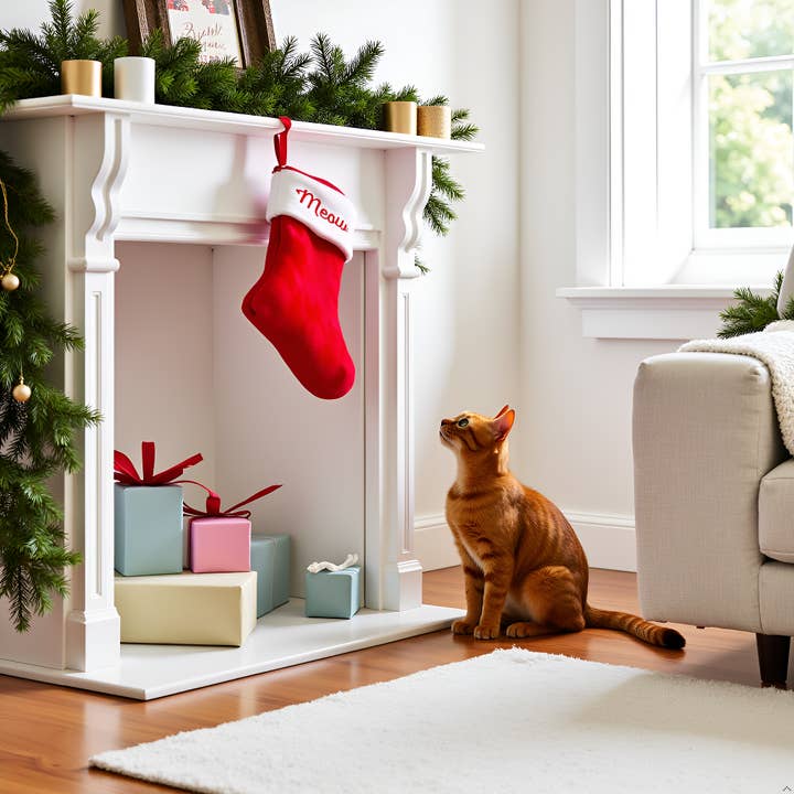 Pearhead - Wholesale Holiday Stocking - Meow Cat Christmas Stocking, Holiday Pet Owner Gift3