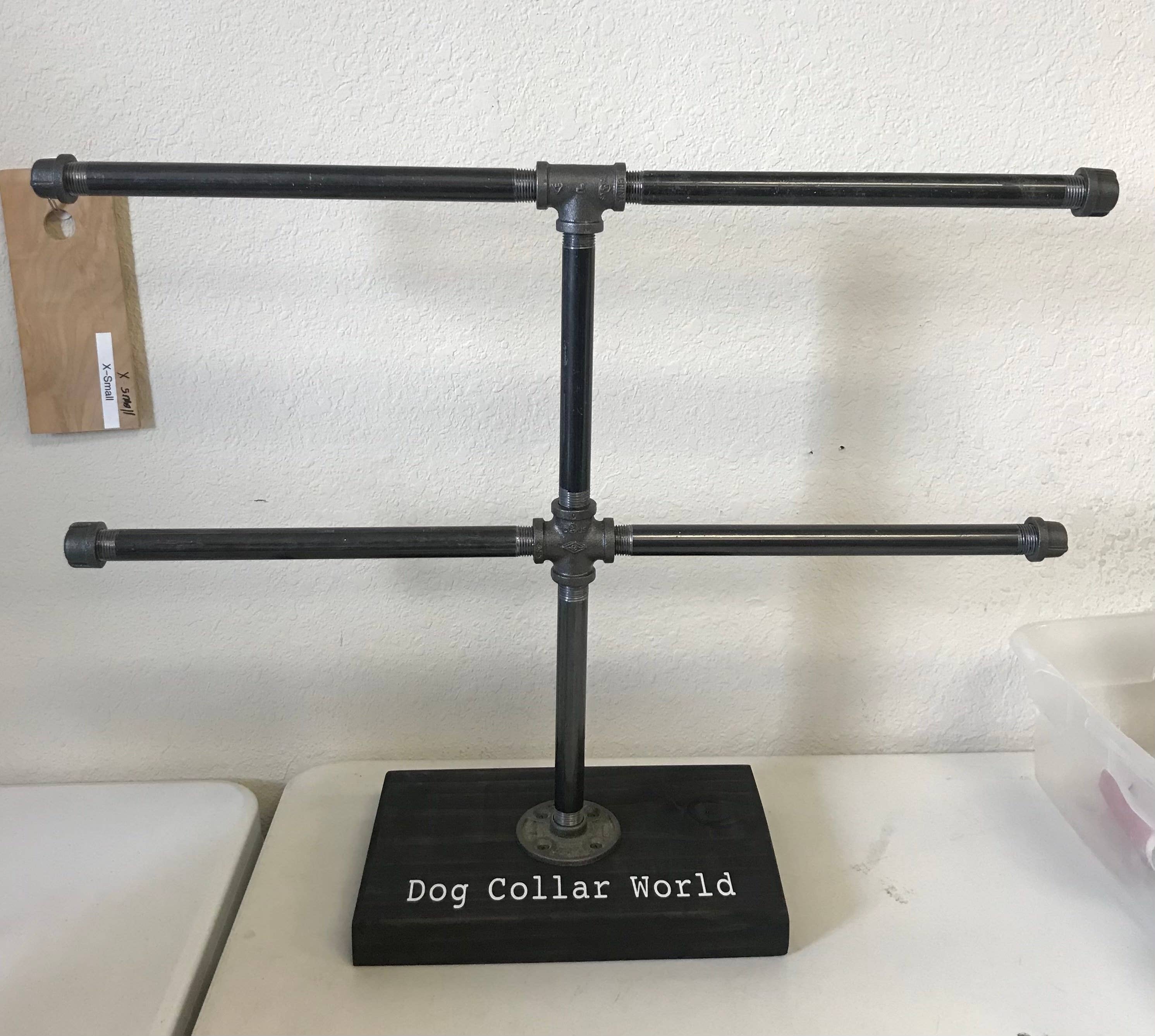 Dog Collar World – wholesale Retailer display stand/case – Industrial Style Display Stand Only (No Collars)1