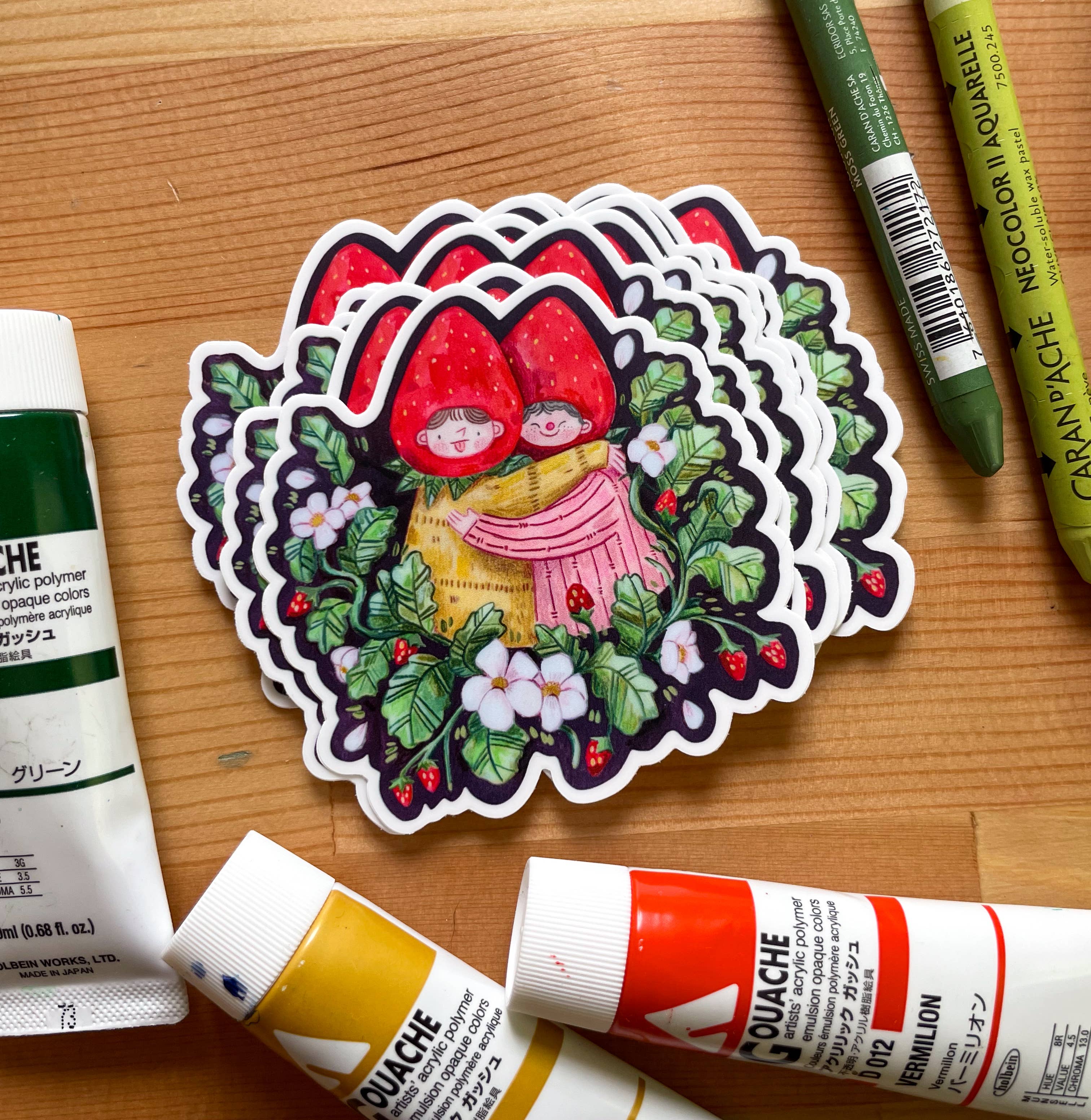 Leah Bees Creations - Wholesale Sticker - Strawberry Buddies — Vinyl Sticker1