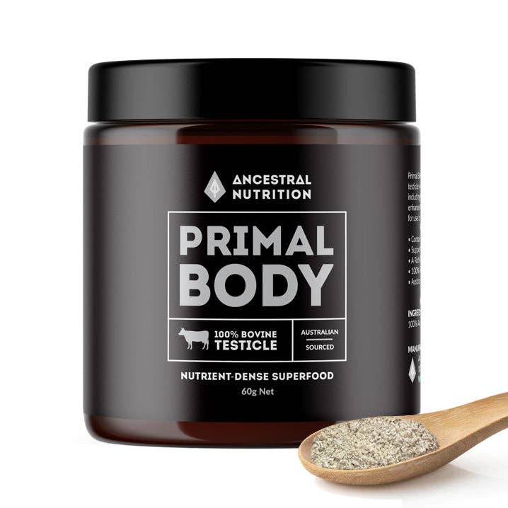 Ancestral Nutrition Pty Ltd – Großhandel Nahrungsergänzungsmittel/Vitamin zum Einnehmen – Primal Body Weidegezüchtetes Rinderhodenpulver (Packung mit 6)1