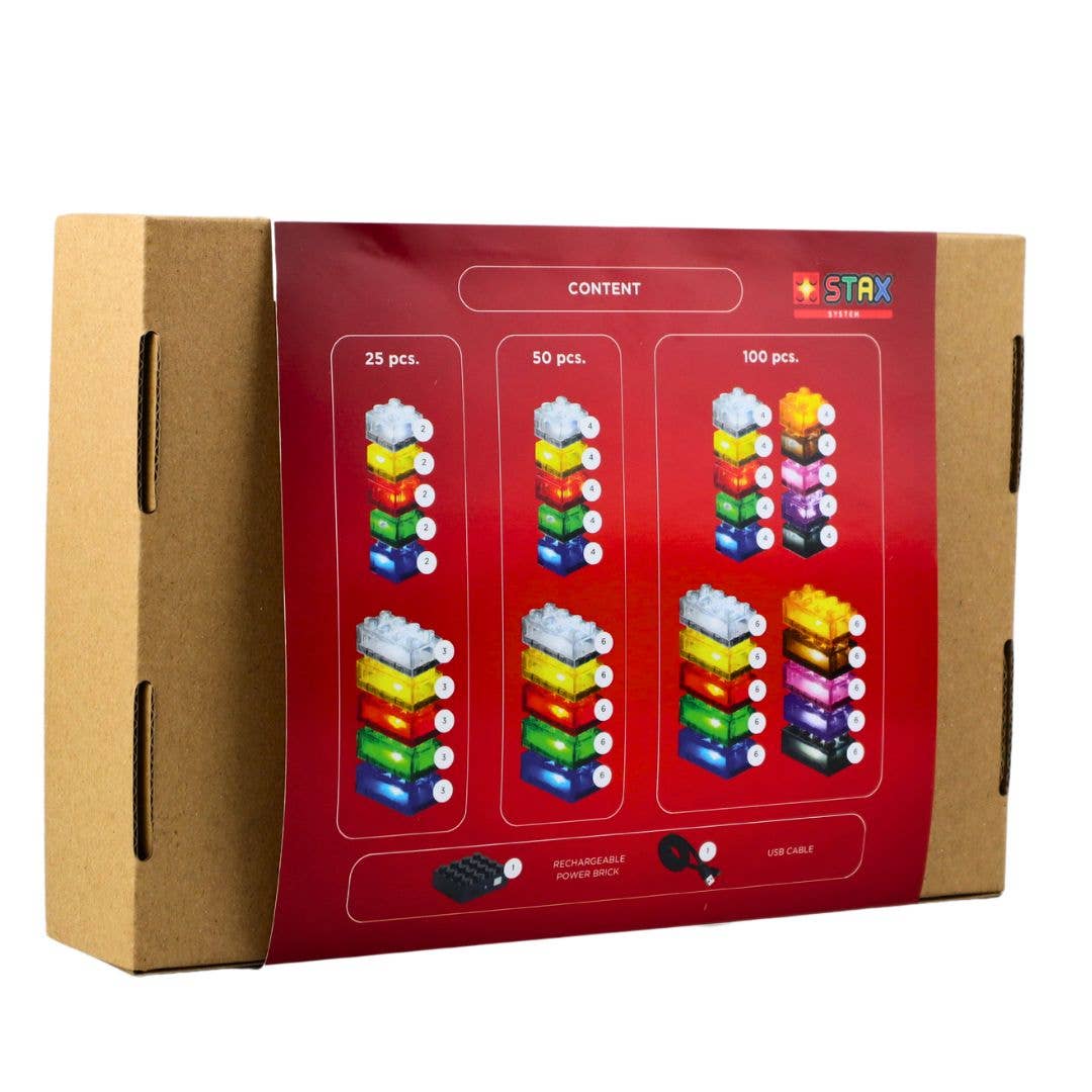 Open Bricks - Wholesale Building Set - Kids - STAX Assortment Sets (25, 50, 100 pcs.) [matte or transparent]3