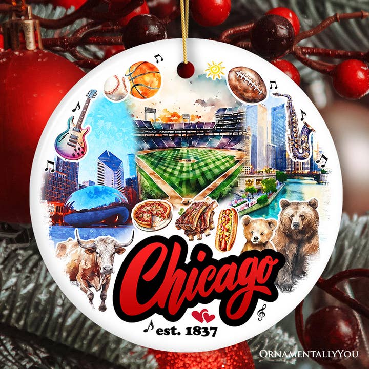 Chicago City konstnärliga prydnad och Illinois-souvenir för wholesale av OrnamentallyYou