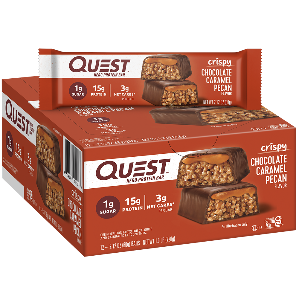 L&F Universal Goods - Wholesale Snack Bar - QUEST HERO PROTEIN BARS 12/60G CHOCOLATE CARAMEL PECAN0