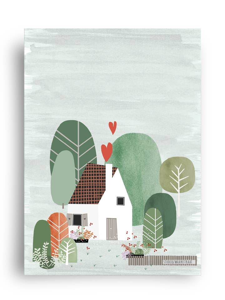 cartolina 'casa felice' per la vendita all'ingrosso da parte di STUDIOZWAANSTRAAT