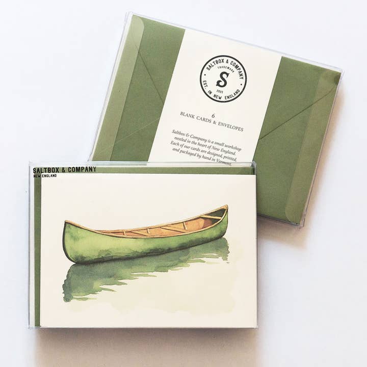 Emerald Canoe - Box of 6 Note Cards for wholesale by Saltbox & Company