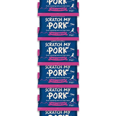 The Skibbereen Food Company – Großhandel Schweinefleisch – Scratch My Pork - Knistern vom Schwein /Salz & Essig (24 x 30 g)