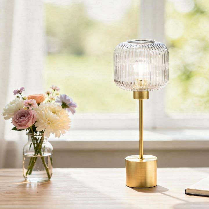 21"H Eagan Globe Shade Gold Table Lamp for wholesale by River of Goods