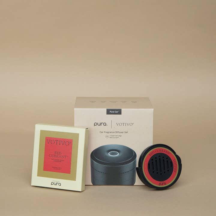 Votivo - Wholesale Car Freshener - Unisex - New! Votivo + Pura Car Diffuser Set with Red Currant