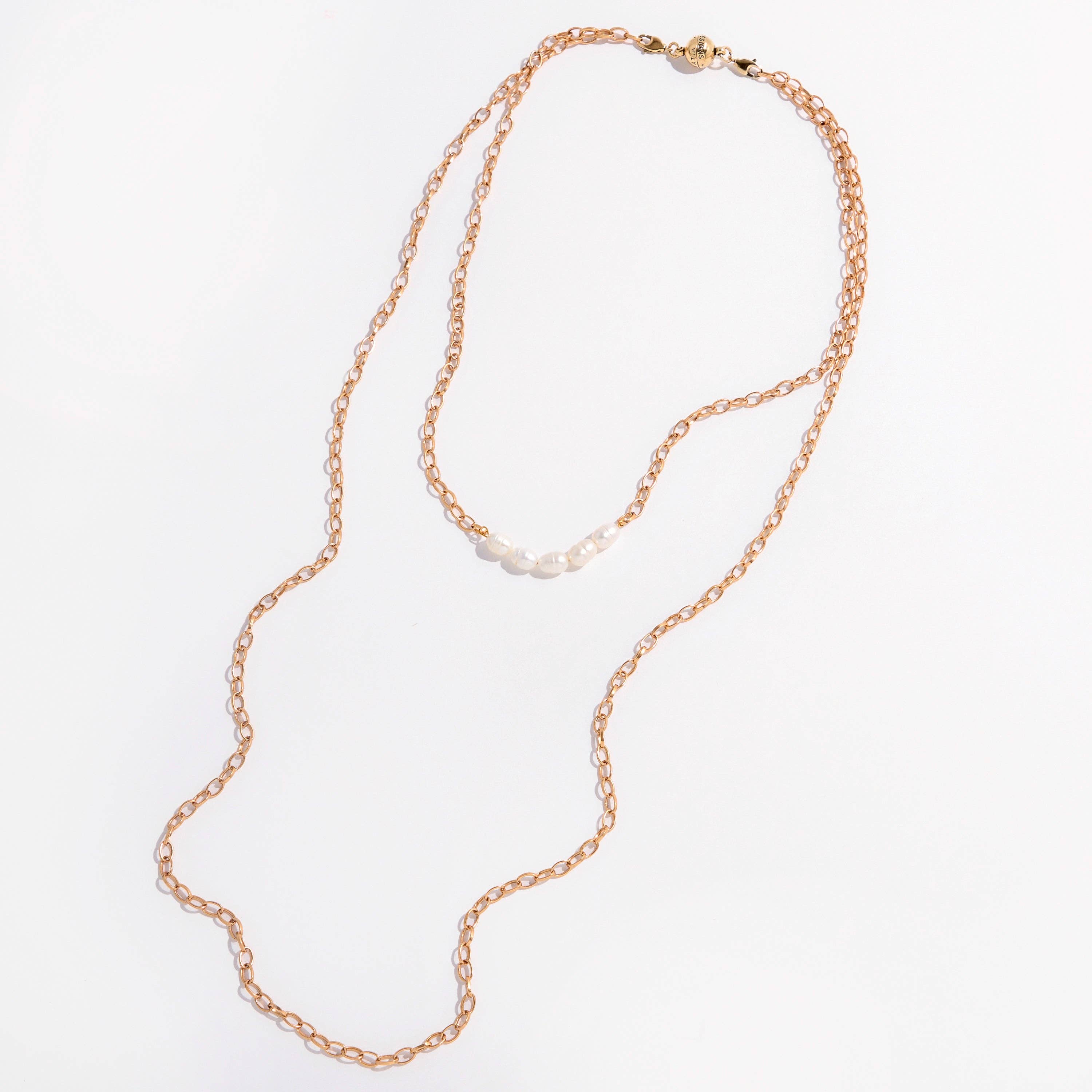 Katia Designs - Wholesale Link & Chain Necklace - Pearl Layering Chain Necklace2
