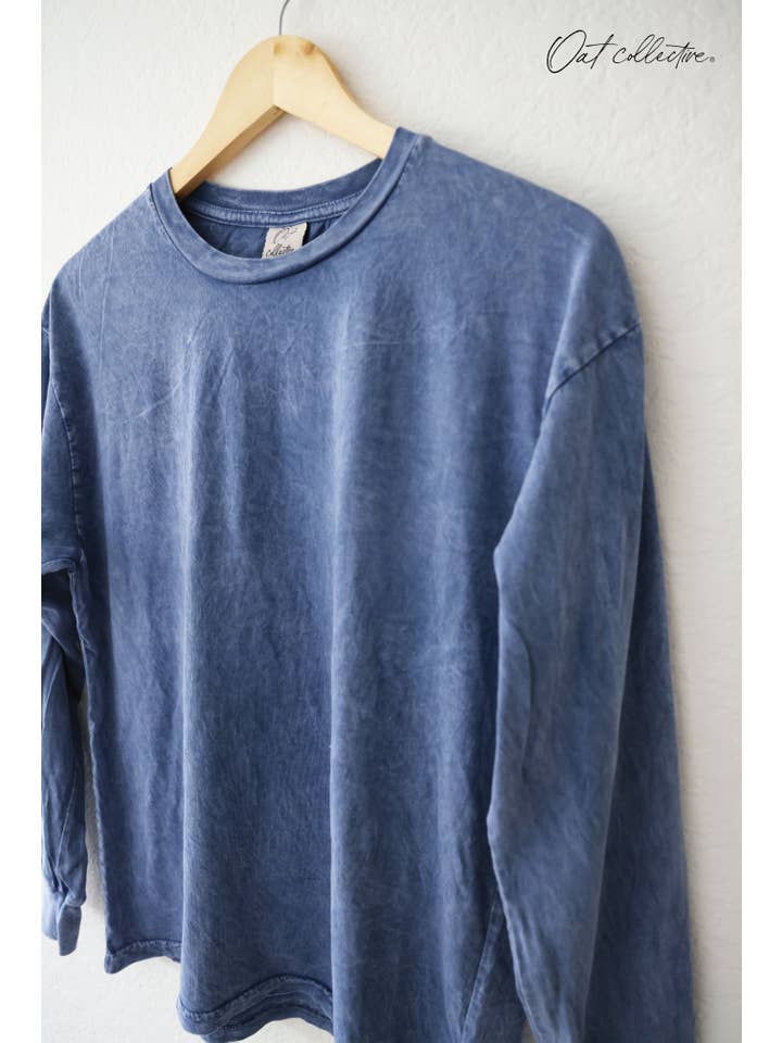 OAT COLLECTIVE - Wholesale Screen Printed T-Shirt - Women's - COFFEE WEATHER Mineral Washed Long Sleeve Graphic 6