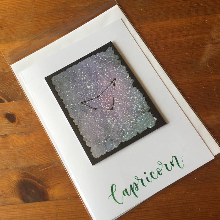 Earth Star Sign wenskaarten in aquarel voor wholesale door Earl Grey and Jeans