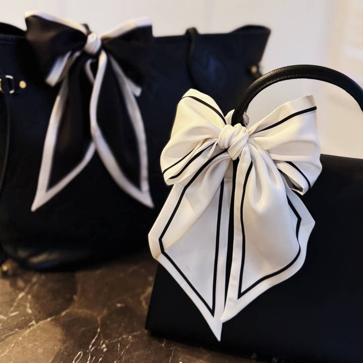 Chic Contrast Edge Ribbon Scarf – Stylish Accent for Bags, Hair & More for wholesale by Ellison+Young