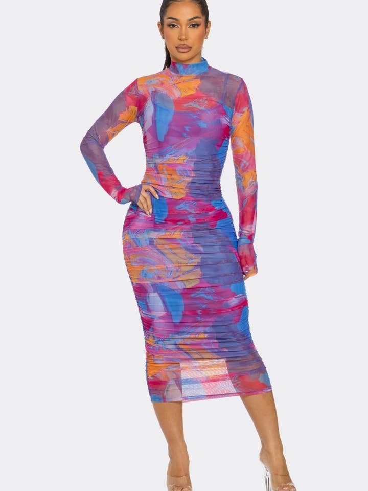 ABITO IN RETE CON STAMPA MARMORIZZATA per la vendita all'ingrosso da parte di CAPSULLE