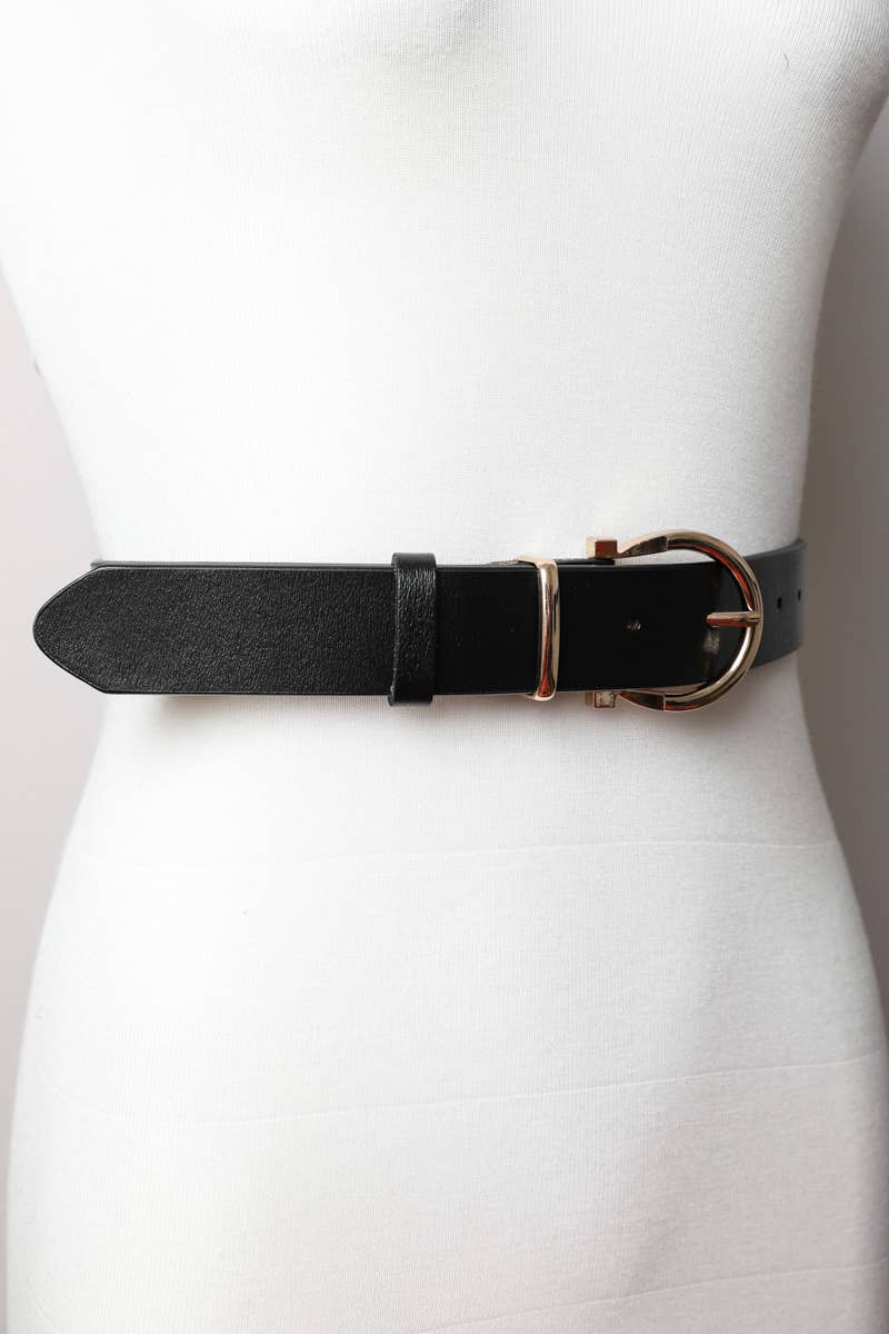 Leto Accessories - Wholesale Belt - Women's - Chic Horseshoe Gold Buckle Belt – Western Style Vibes 🧲3