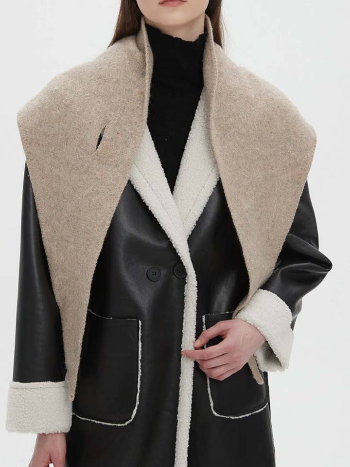 Winter Knit Wool Solid Color Triangle Scarf DP25G592 for wholesale by Dipped Shop