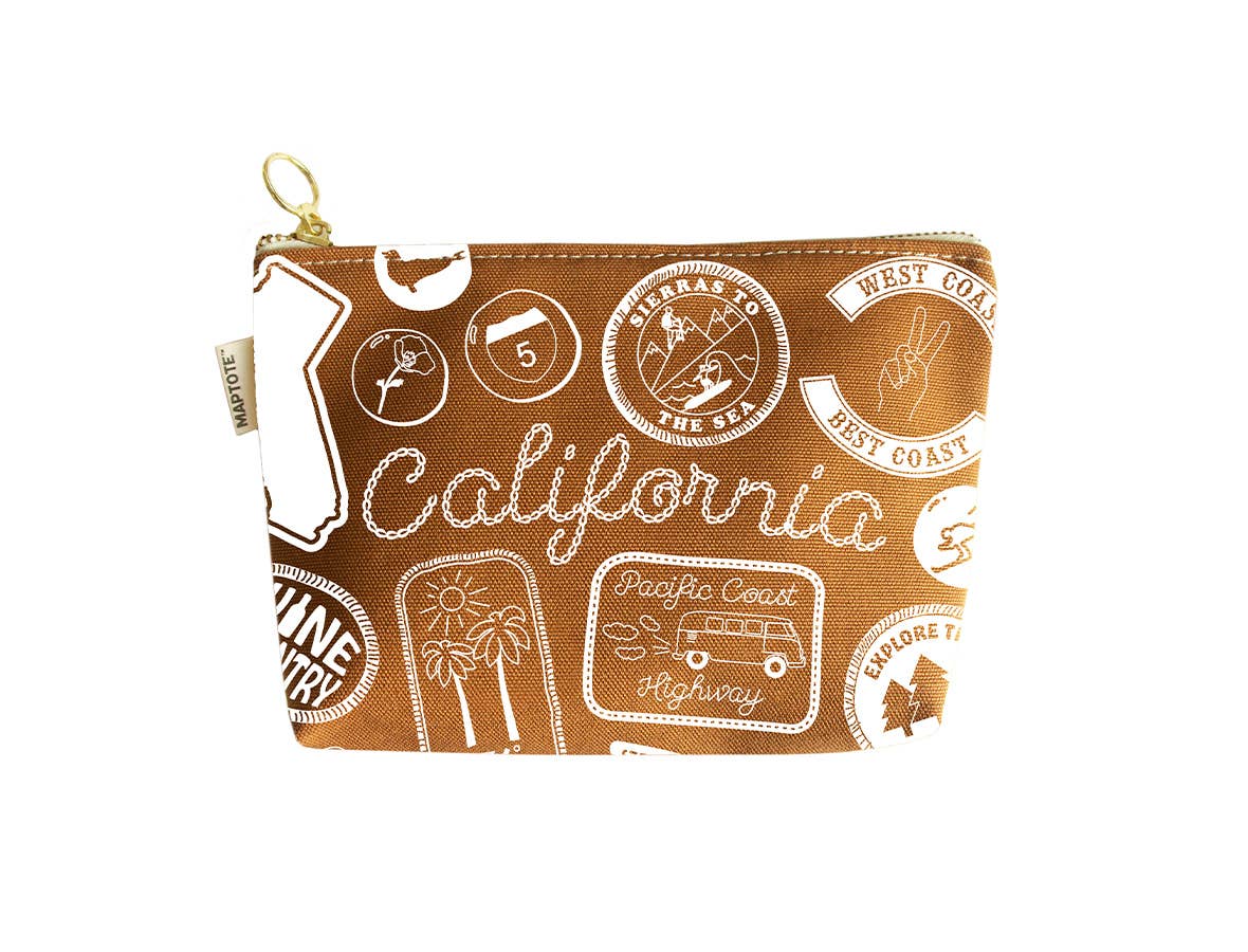 Maptote - Wholesale Pouch - Women's - California Pins & Patches Zipped Pouch4