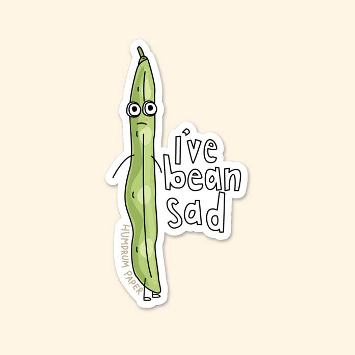 I’ve Bean Sad Sticker for wholesale by Humdrum Paper