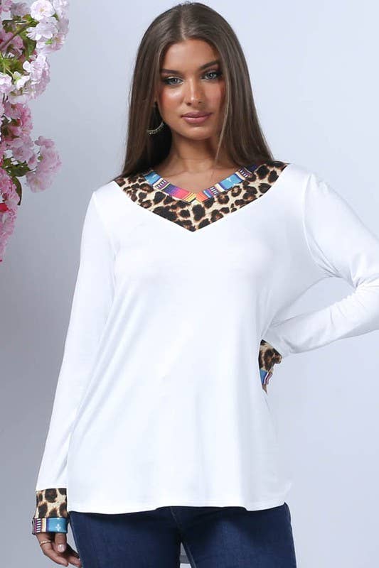 Avery - Wholesale Tunic - Women's - AV1144-SELENA SERAPE-LEOPARD PRINT V NECK TOP13