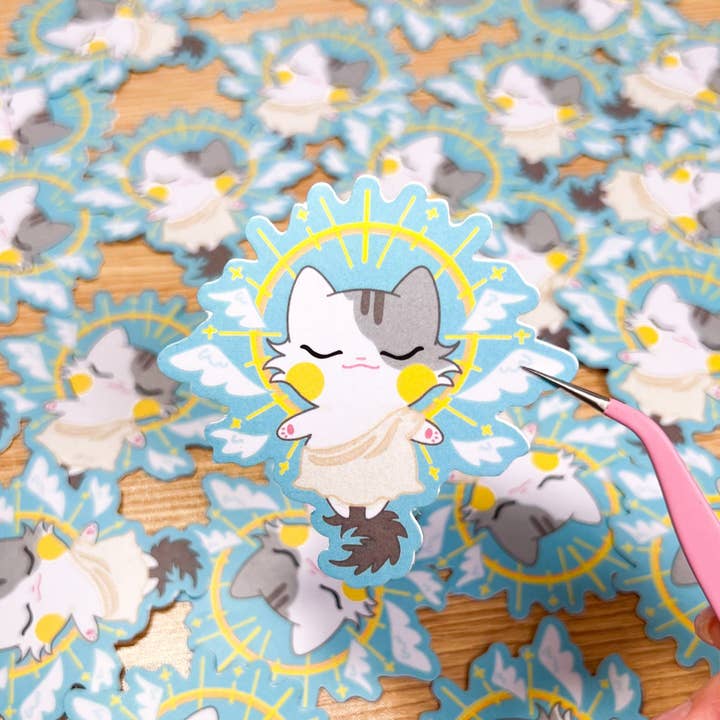 MikouArt – wholesale Sticker – ArtVinyl Sticker | Kitty God | 3 inch | Waterproof & Fade-Resistant |