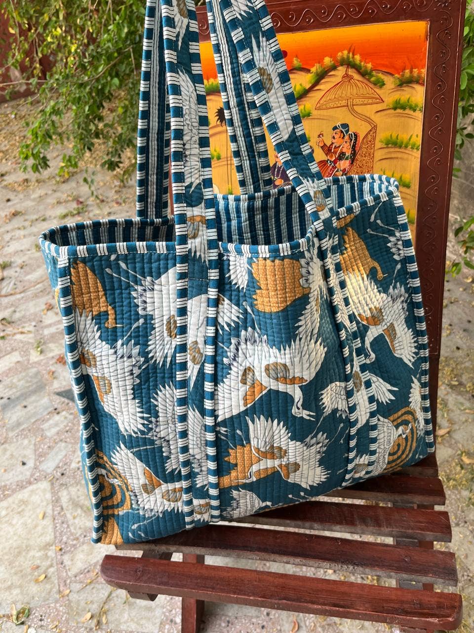 Bhawana Handicrafts - Venta al por mayor Bolsa de asa- Mujer - Bolso de hombro estampado hermoso de algodón hecho a mano en India