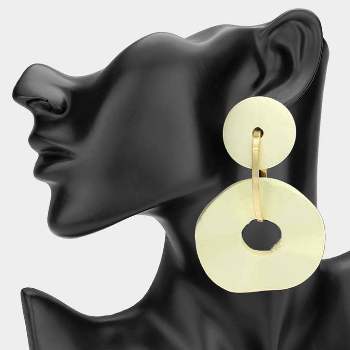 Sensibling Corp. - Wholesale Dangle Earrings - Oversized Wooden Round Link Earrings2