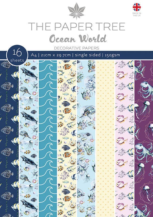 Ecstasy Crafts Distributing - Wholesale Craft Supplies - The Paper Tree Ocean World A4 Backing Papers0