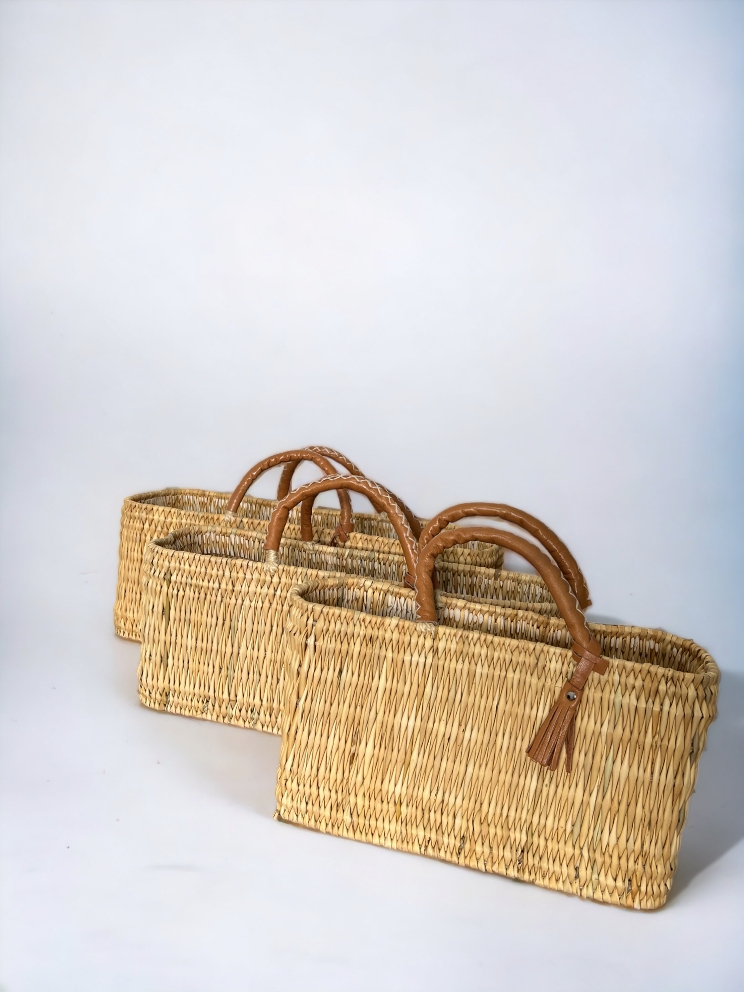 HandmadeBestSeller - Wholesale Mand - Rieten opbergmanden - leren handgrepen in 2 kleuren6