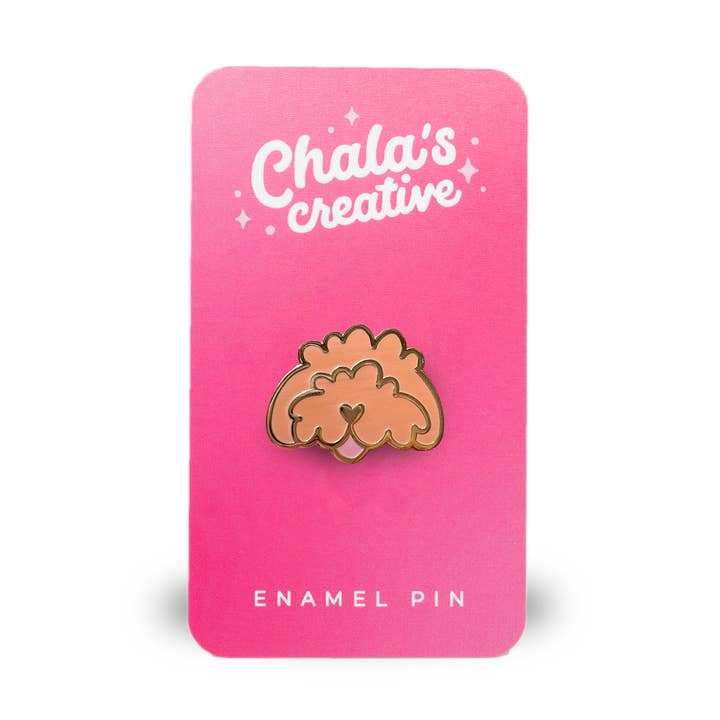 Fluffy Red/ Apricot Dog Doodle Enamel Pin for wholesale by Chala's Creative